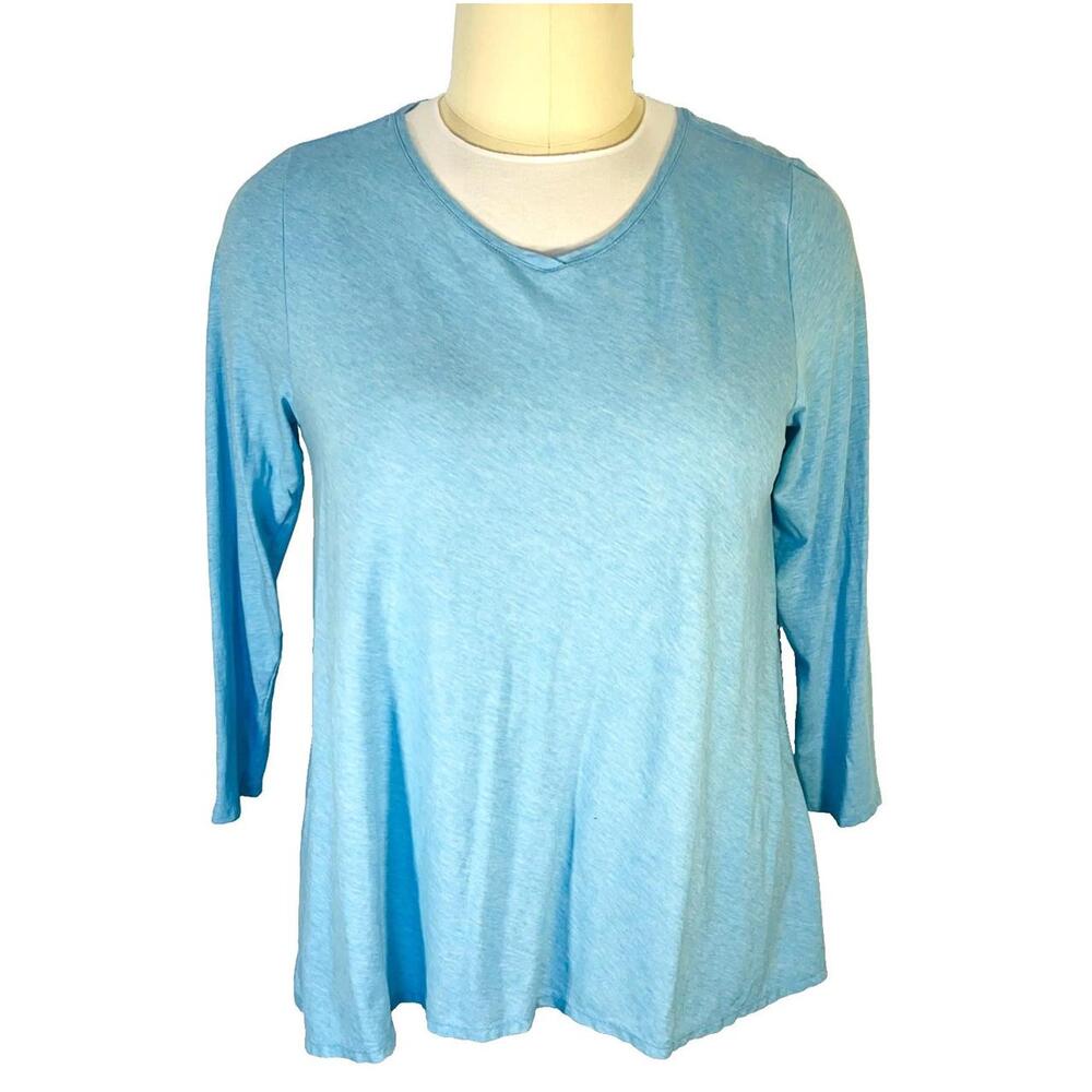 Tee Women XXL Blue Cotton Relaxed